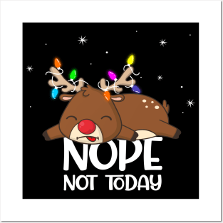 NOPE not today  Reindeer Posters and Art